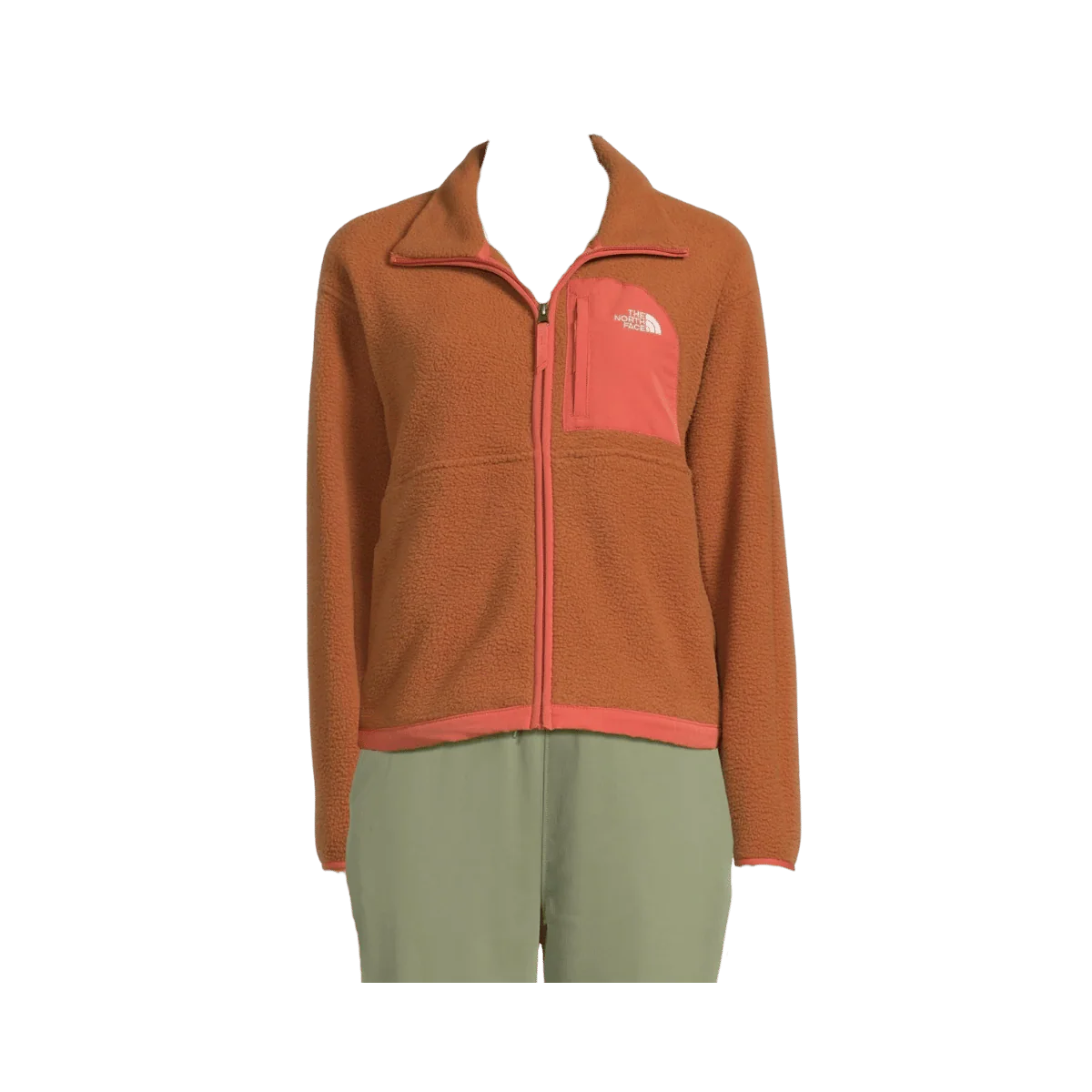 NORTHFACE WOMEN'S YUMIORI OFF PEAK FULL-ZIP FLEECE JACKET - BURNT UMBER/MARS DUST