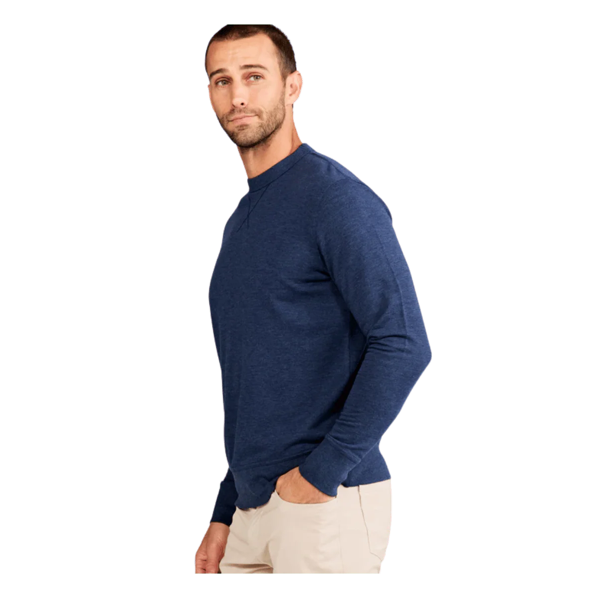 TASC STADIUM FRENCH TERRY SWEATSHIRT - CLASSIC NAVY HEATHER - Image 3