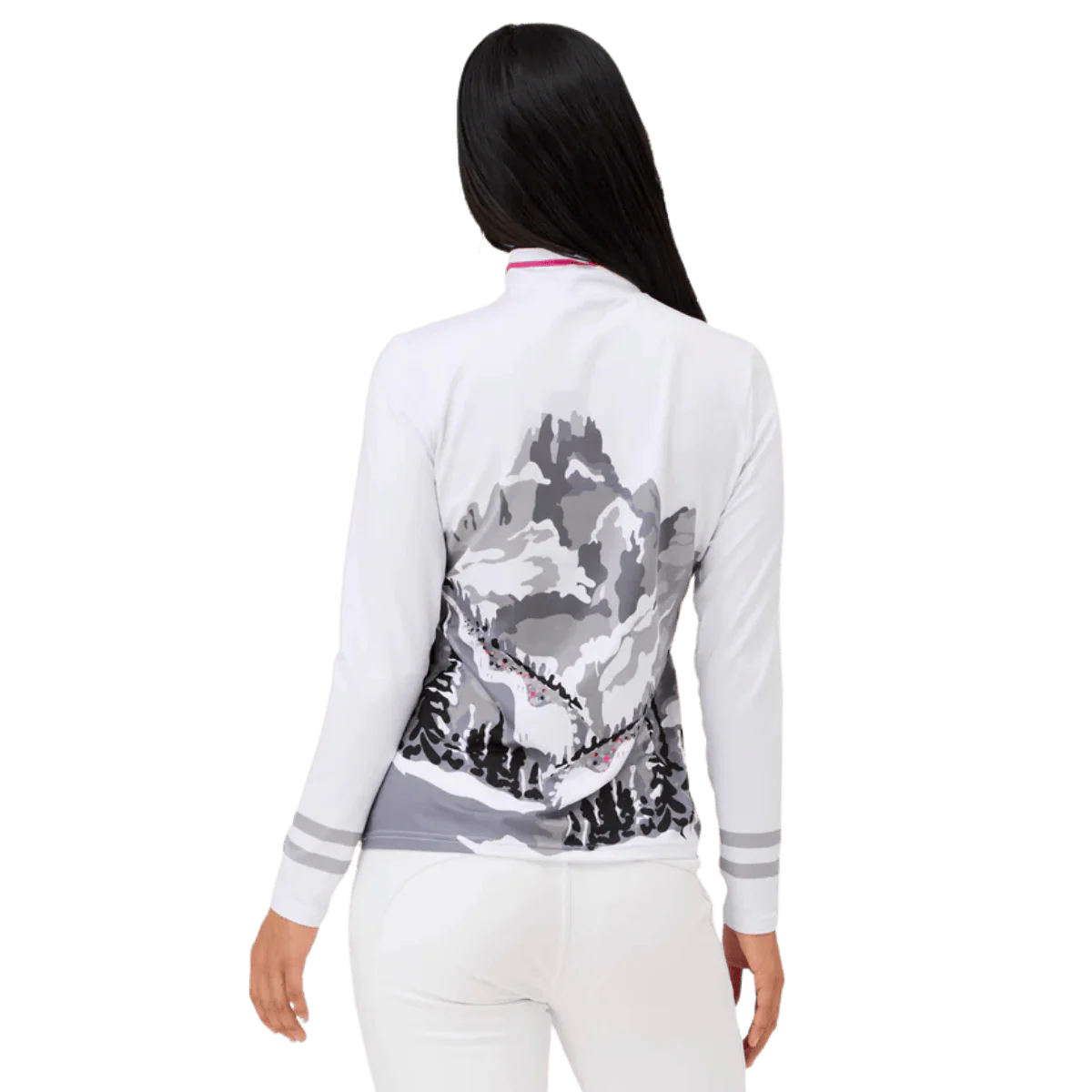 KRIMSON KLOVER WOMEN'S POWER 1/4 ZIP SKI BASELAYER TOP - WHITE - Image 3