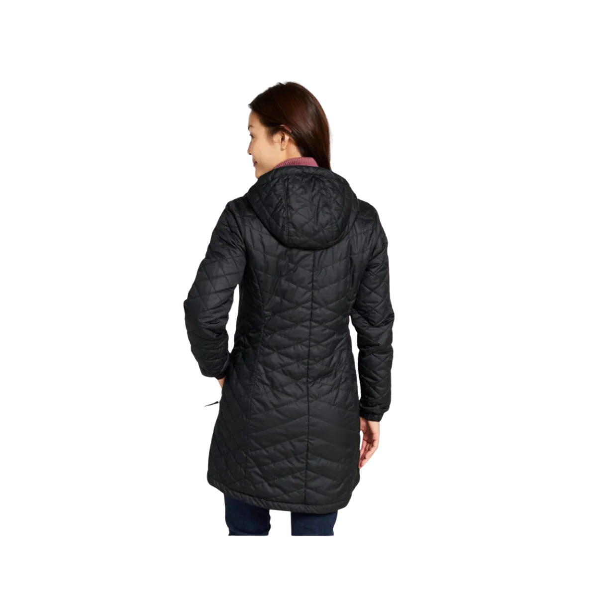 L.L. BEAN WOMENS PRIMALOFT FLEECE LINED COAT - PLUS - BLACK - Image 2