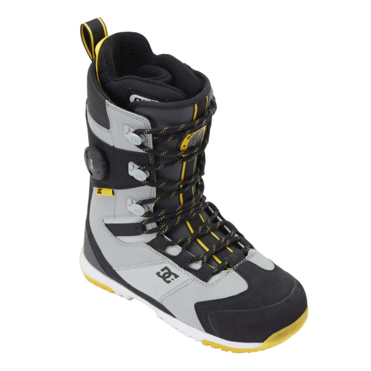 DC BOOTS MEN'S PREMIER HYBRID SNOWBOARD BOOTS - BLACK/GRAY/YELLOW