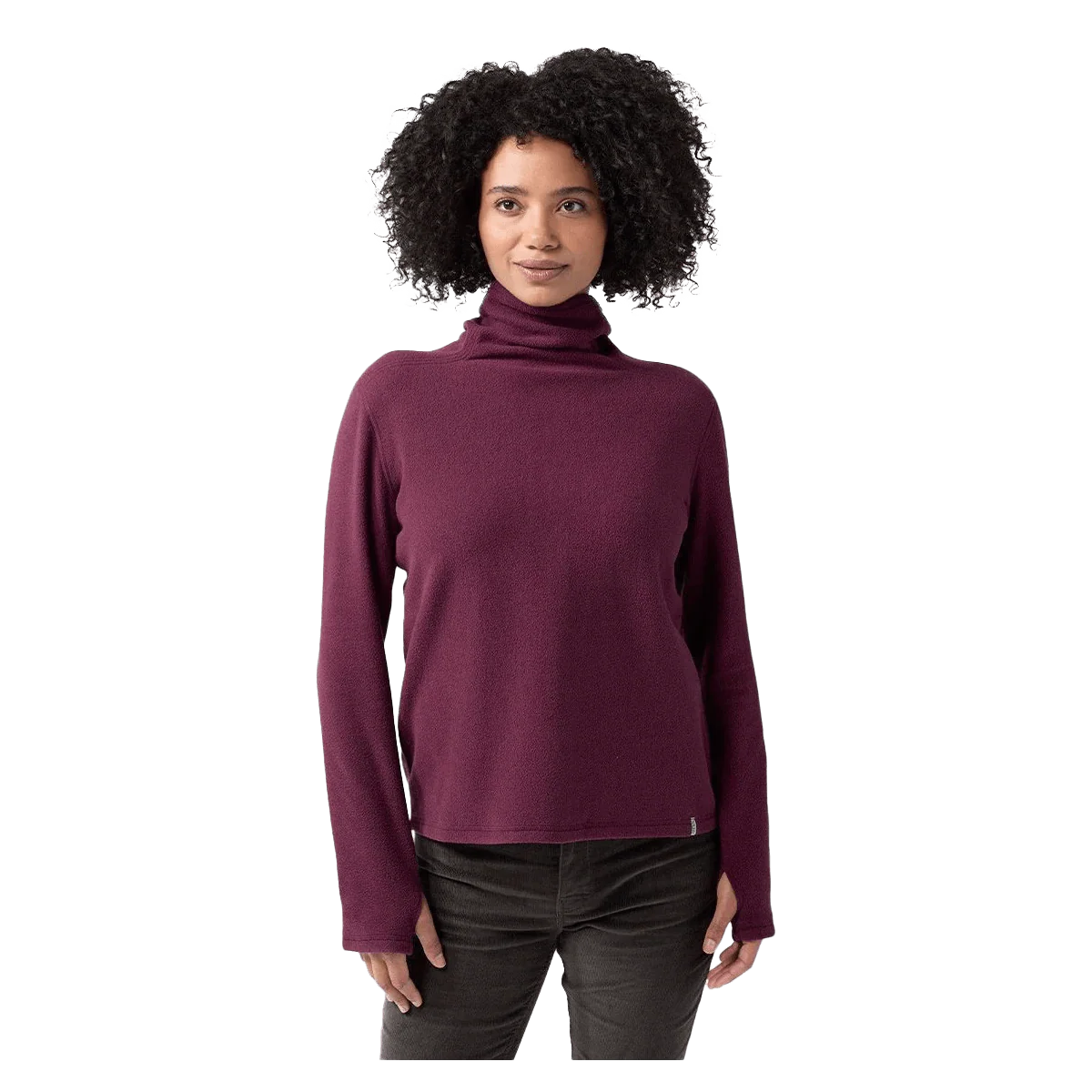 STIO WOMEN'S TURPIN FLEECE FUNNEL NECK - AUBERGINE - Image 2
