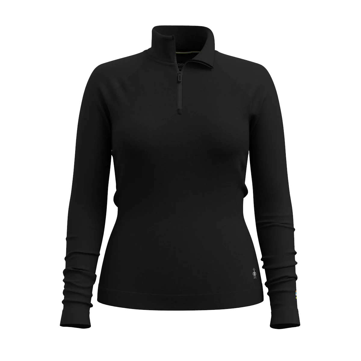 SMARTWOOL WOMEN'S CLASSIC THERMAL MERINO BASE LAYER 1/4 ZIP - BLACK