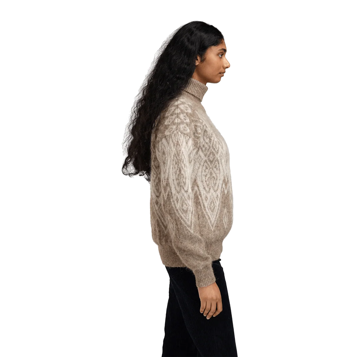 DALE OF NORWAY WOMEN'S FALUN ALPA SWEATER - NATURAL BEIGE OFFWHITE - Image 3