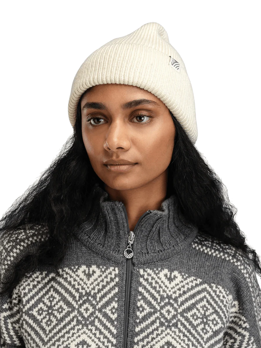 DALE OF NORWAY BOUVET BEANIE HAT - OFFWHITE - Image 3