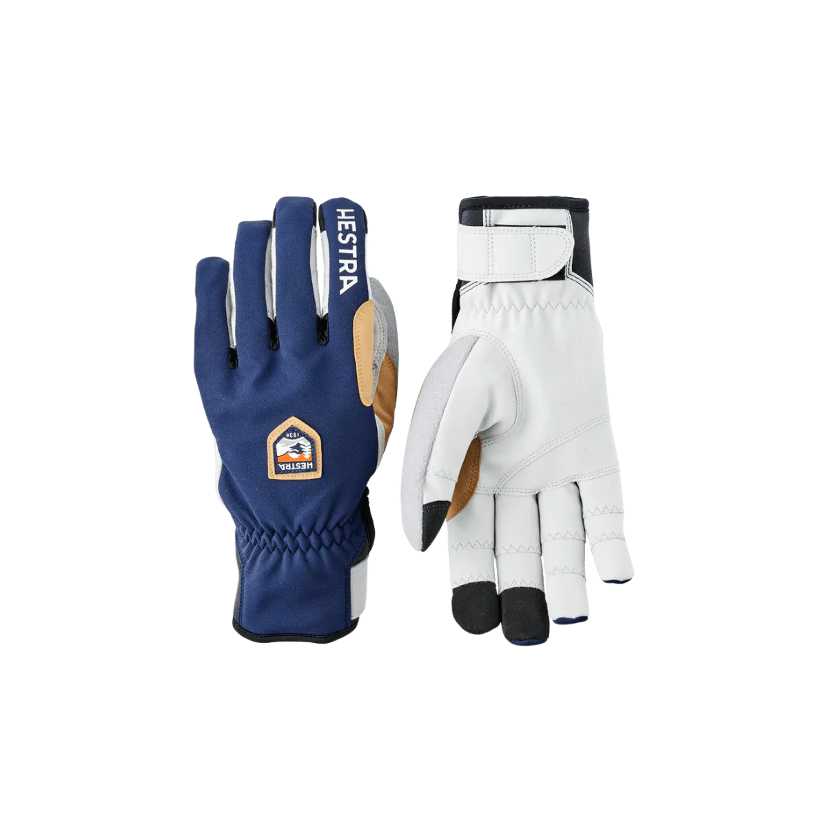 HESTRA MEN'S ERGO GRIP WOOL TOURING 5 FINGR - NAVY/LIGHT GRAY