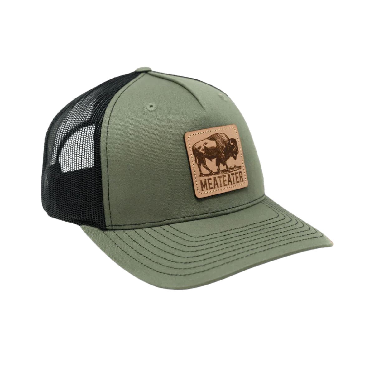 MEATEATER BRAND BISON BADGE TRUCKER HAT - LODEN/BLACK