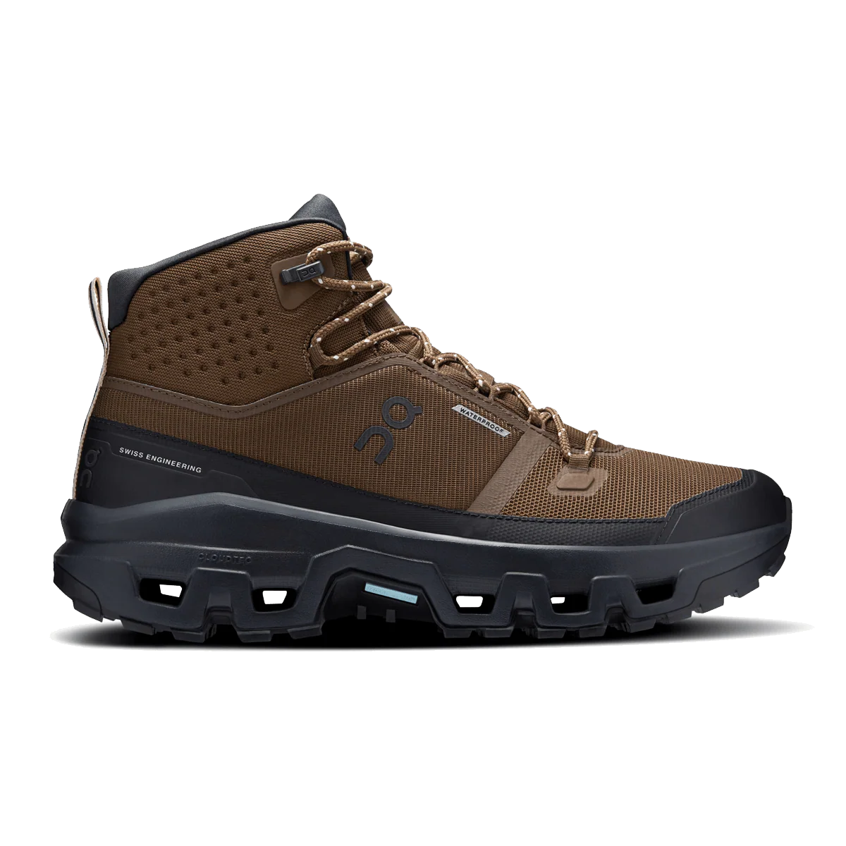ON CLOUDROCK MID WATERPROOF HIKING BOOTS - EARTH/BLACK - MEN'S
