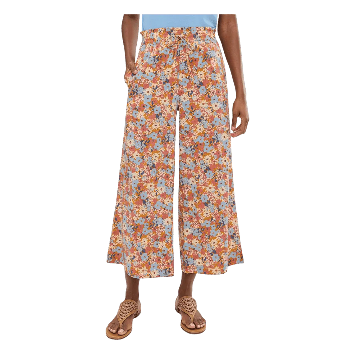 TOAD + CO WOMEN'S SUNKISSED WIDE LEG CROP PANT - SUNSET PRINT