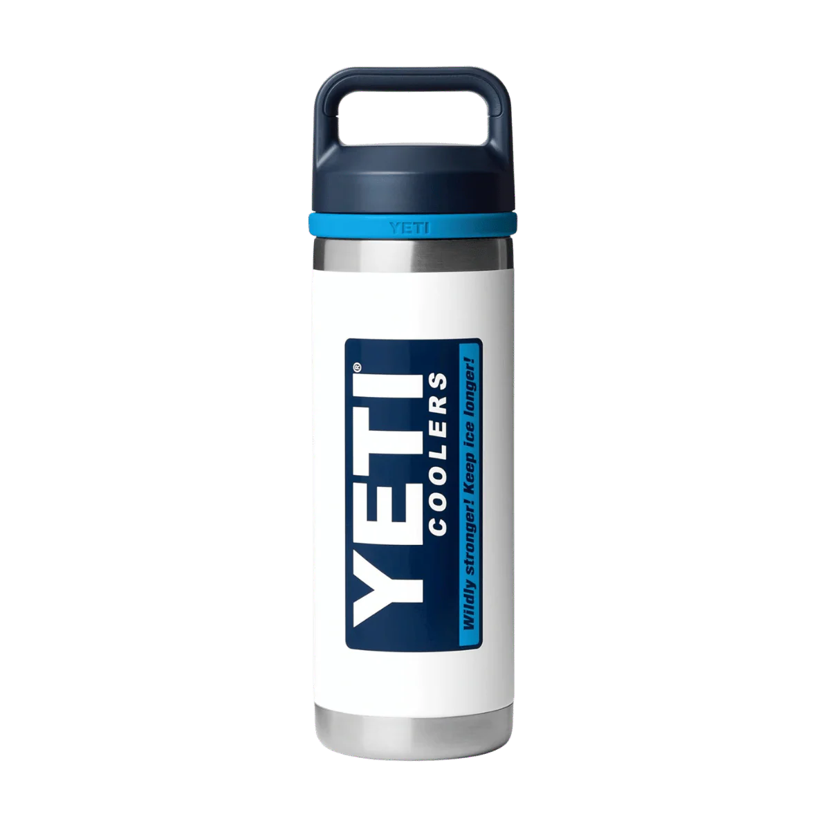 YETI RAMBLER BOTTLE CHUG - 18OZ - WHITE/BLUE