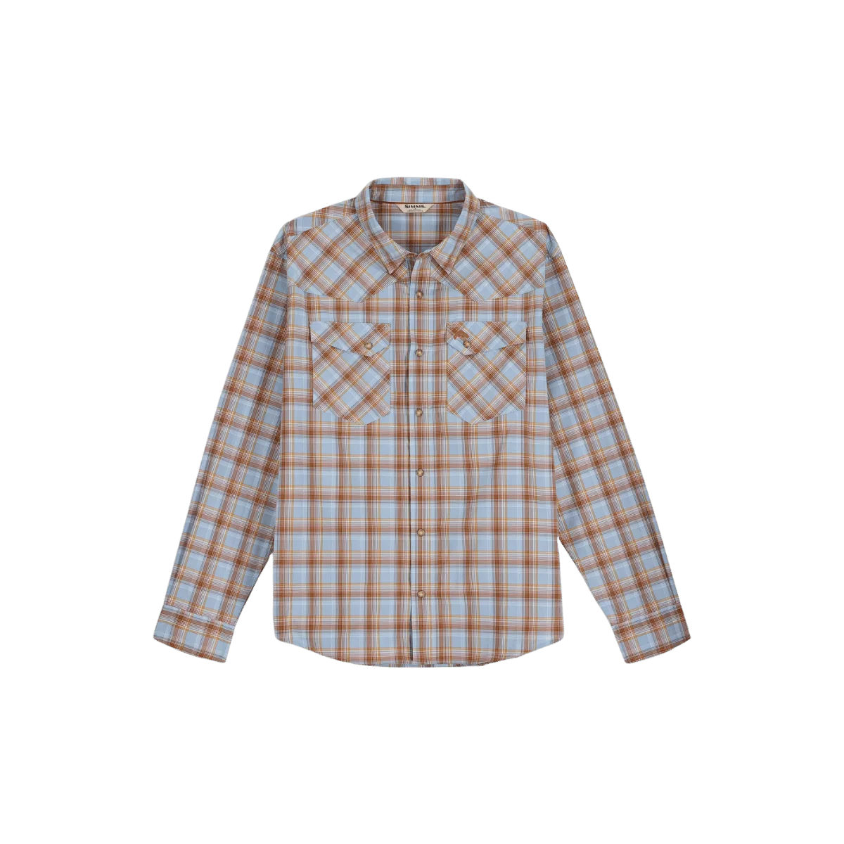 SIMMS MEN'S BRACKETT LS SHIRT - STEEL BLUE BRKT
