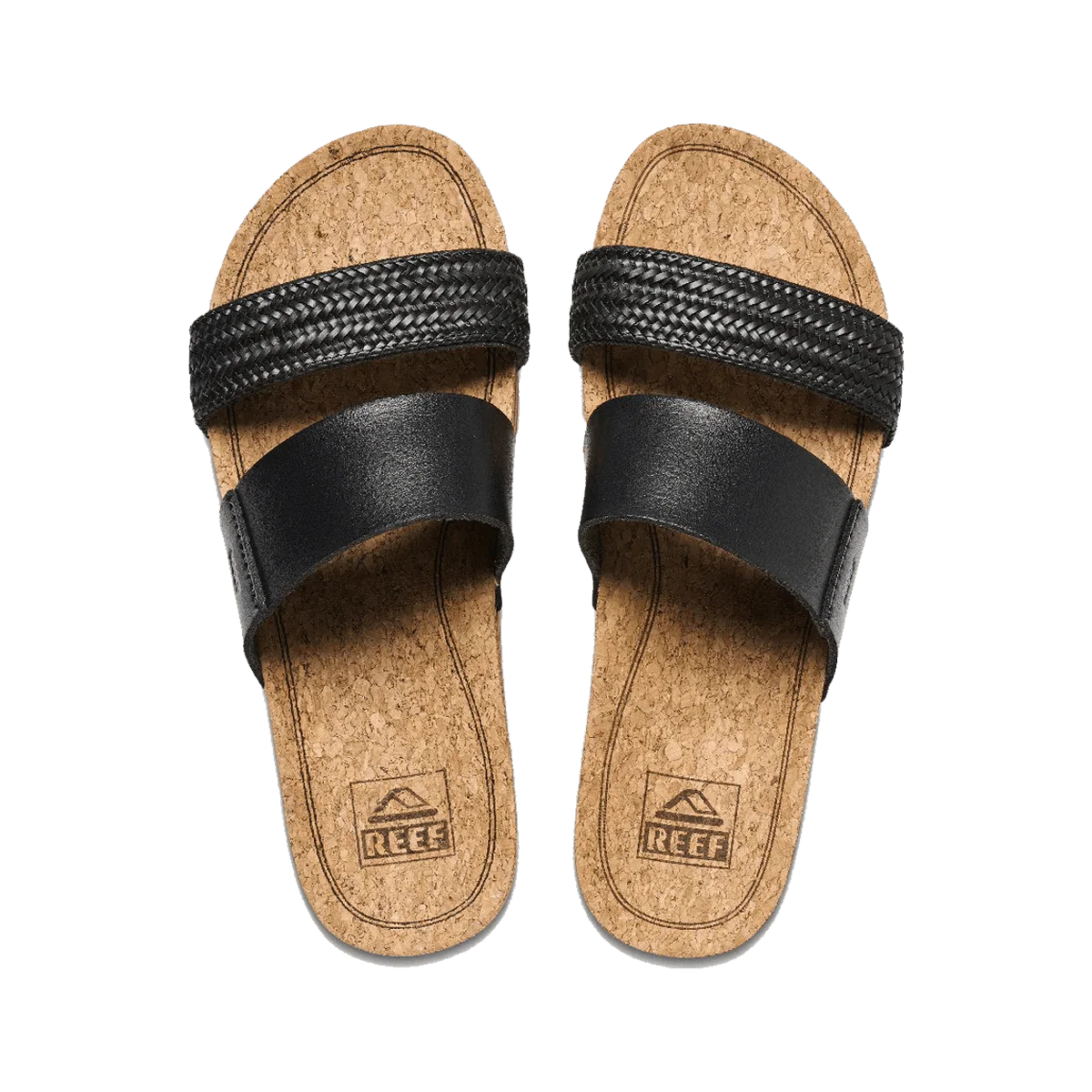 REEF WOMEN'S CUSHION VISTA HI SLIDE SANDALS - BLACK BRAID - Image 3