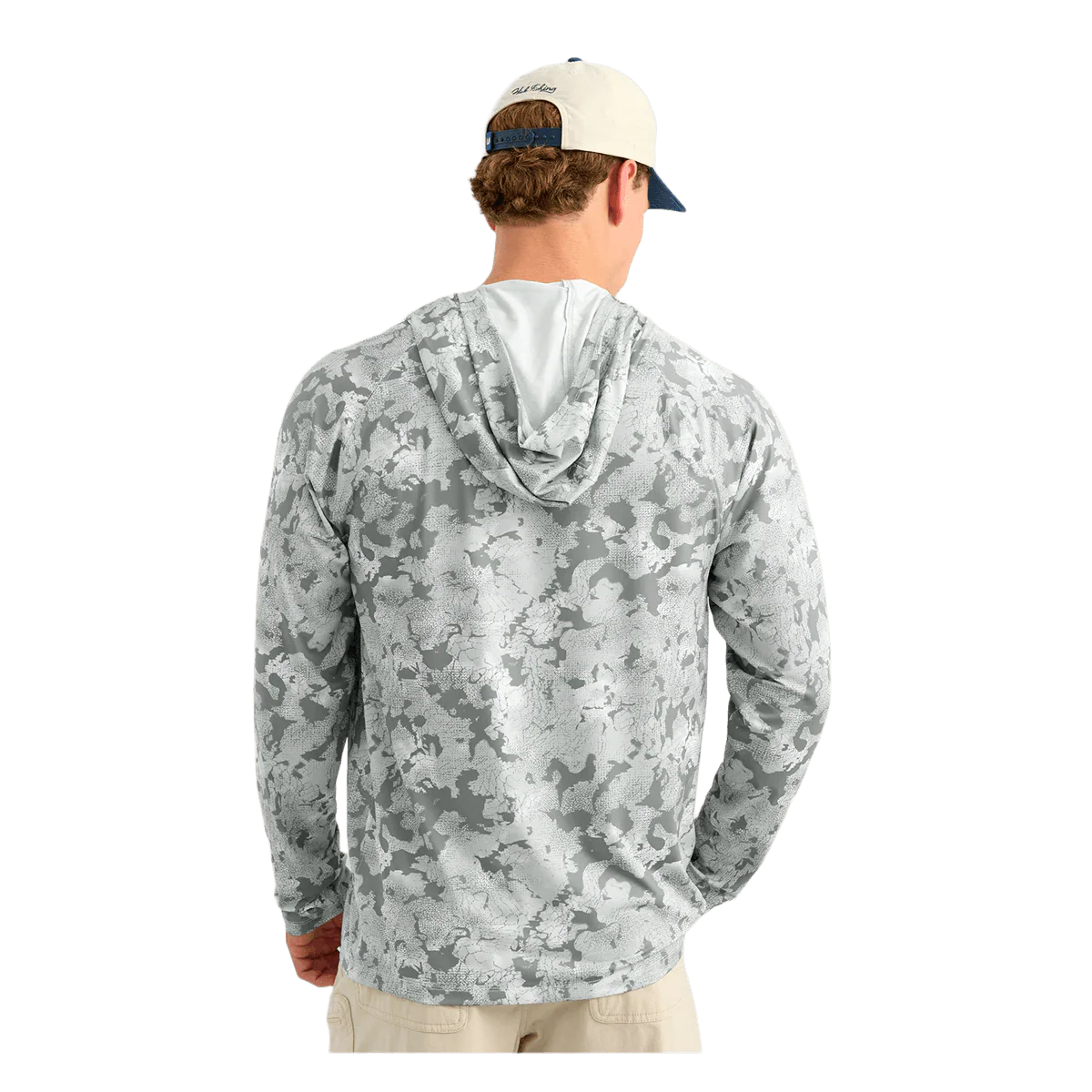 HUK AIRWEIGHT PRINTED HOODIE - SHARKSKIN ESTUARY CAMO - Image 2