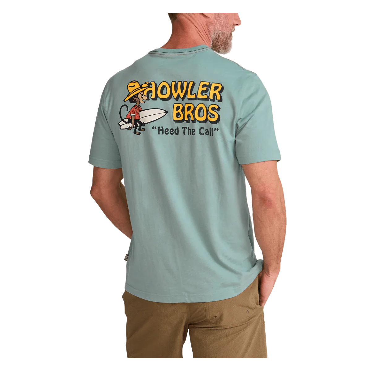 HOWLER BROTHERS EL MONITO SURFS BLENDED T-SHIRT - RIVIERA BLUE - Image 2