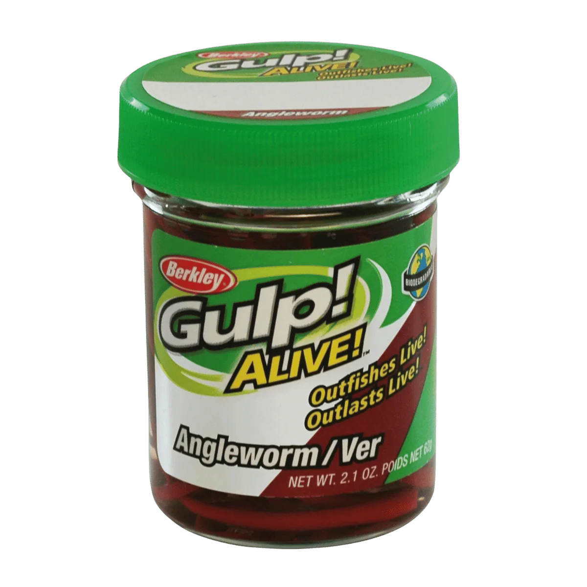 BERKLEY GULP ALIVE ANGLE WORM  1IN RED WIGGLER