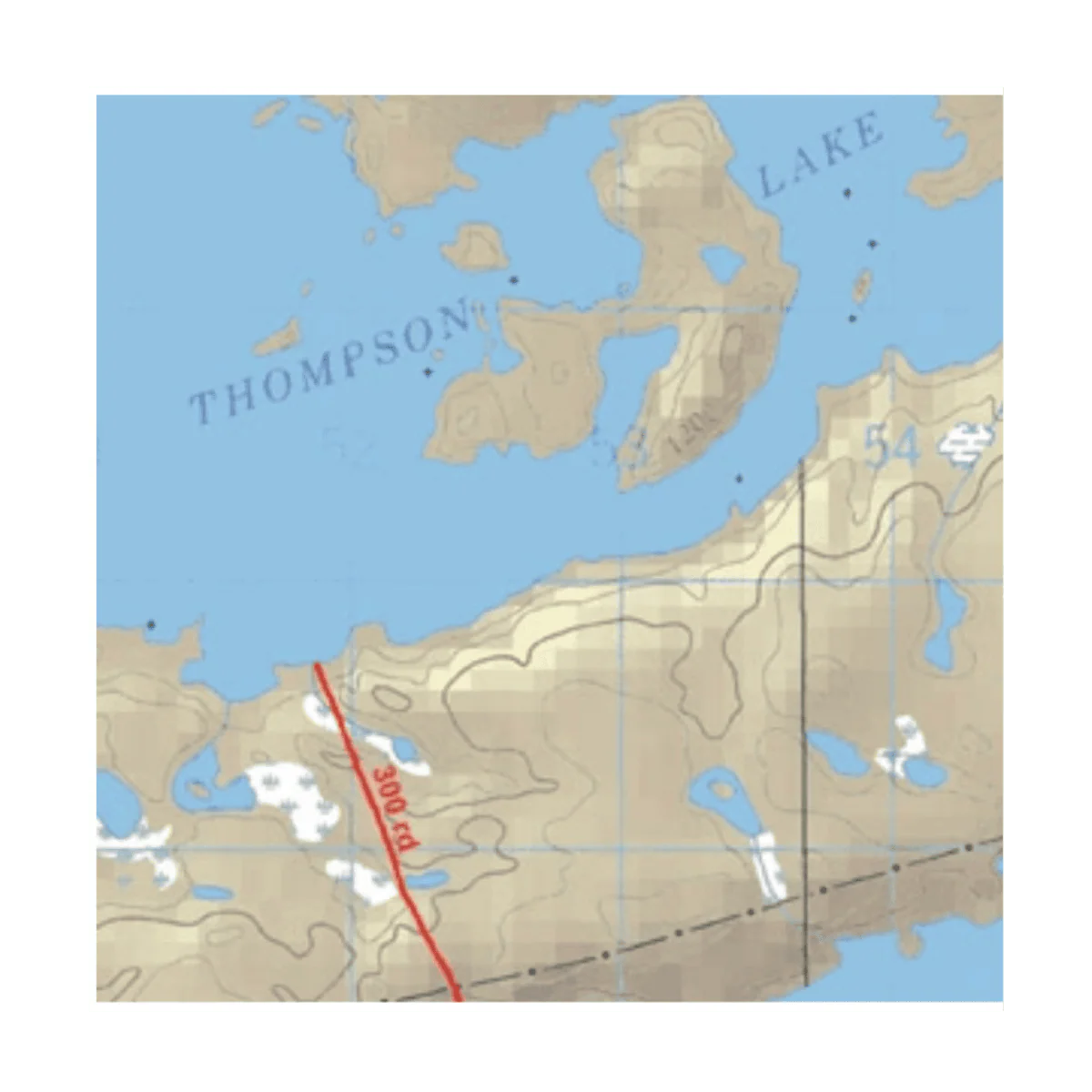 MCKENZIE MAP #32 - THOMPSON, DAVID LAKES AND NAMAKAN RIVER