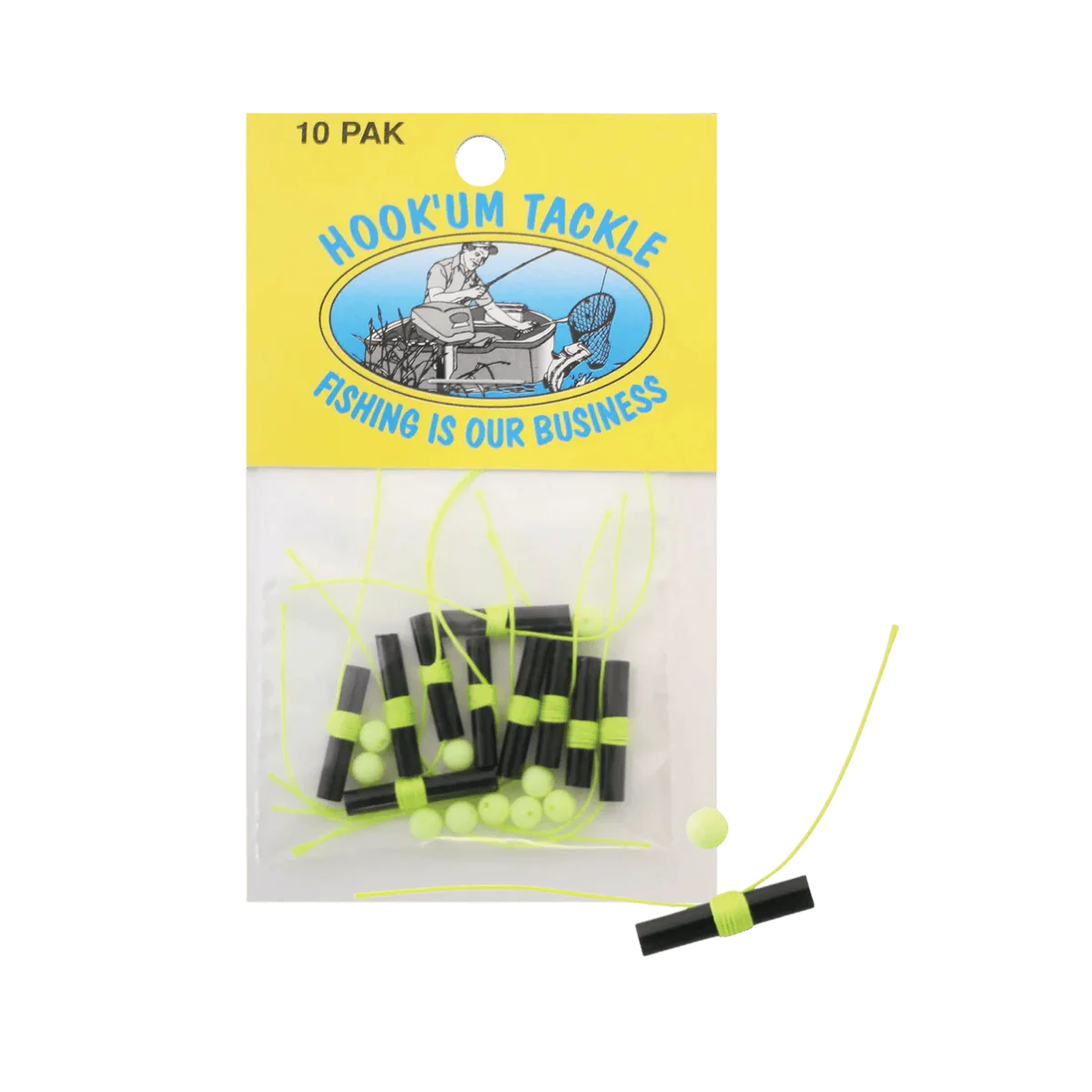 HOOKUM BOBBER STOP WITH BEADS 10PACK - CHARTREUSE
