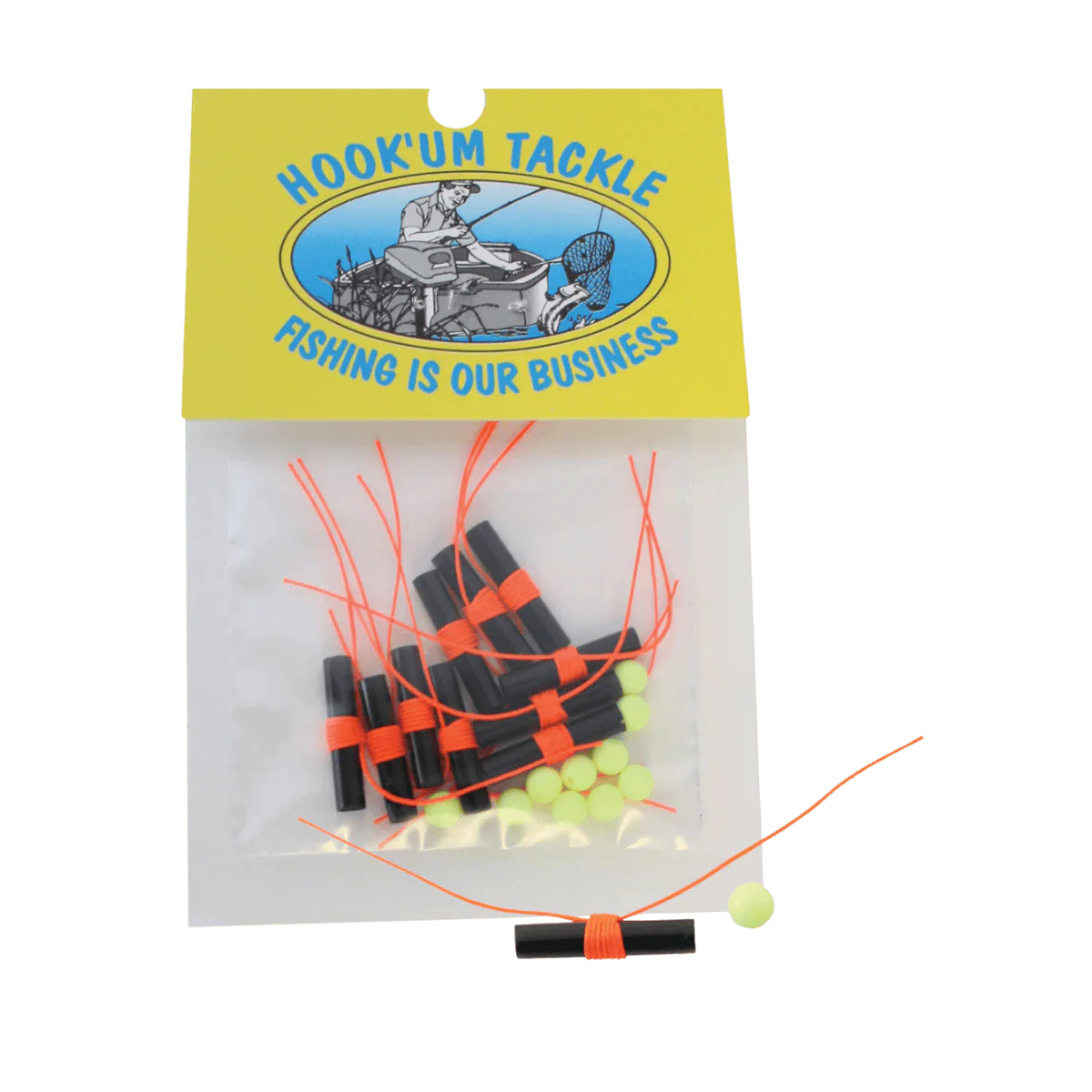 HOOKUM BOBBER STOP WITH BEADS - 40PACK - ORANGE