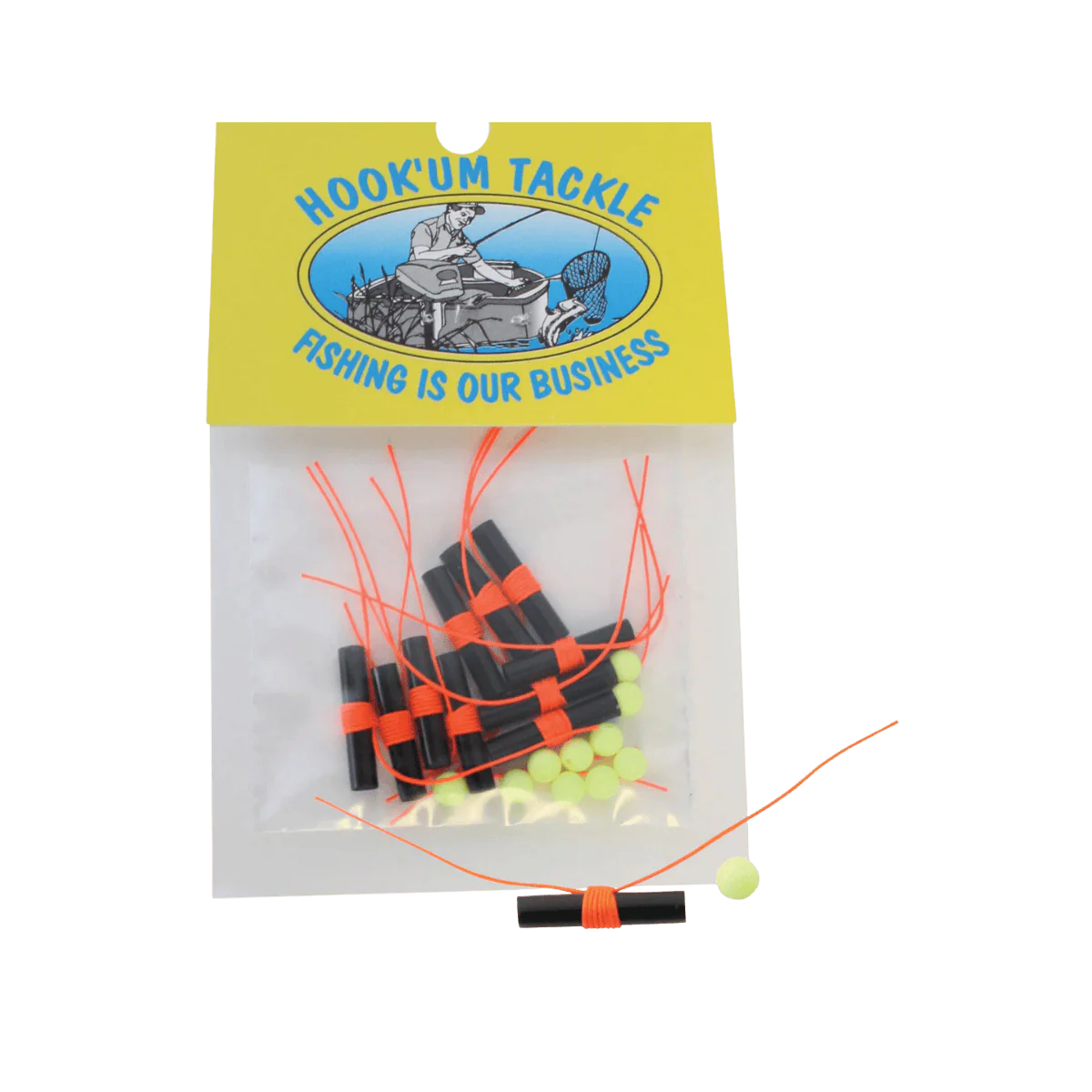 HOOKUM BOBBER STOP WITH BEADS 3PACK - ORANGE