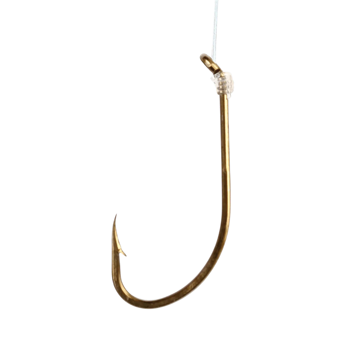 EAGLE CLAW SNELLED HOOK PLAIN SHANK - SIZE 2 - BRONZE