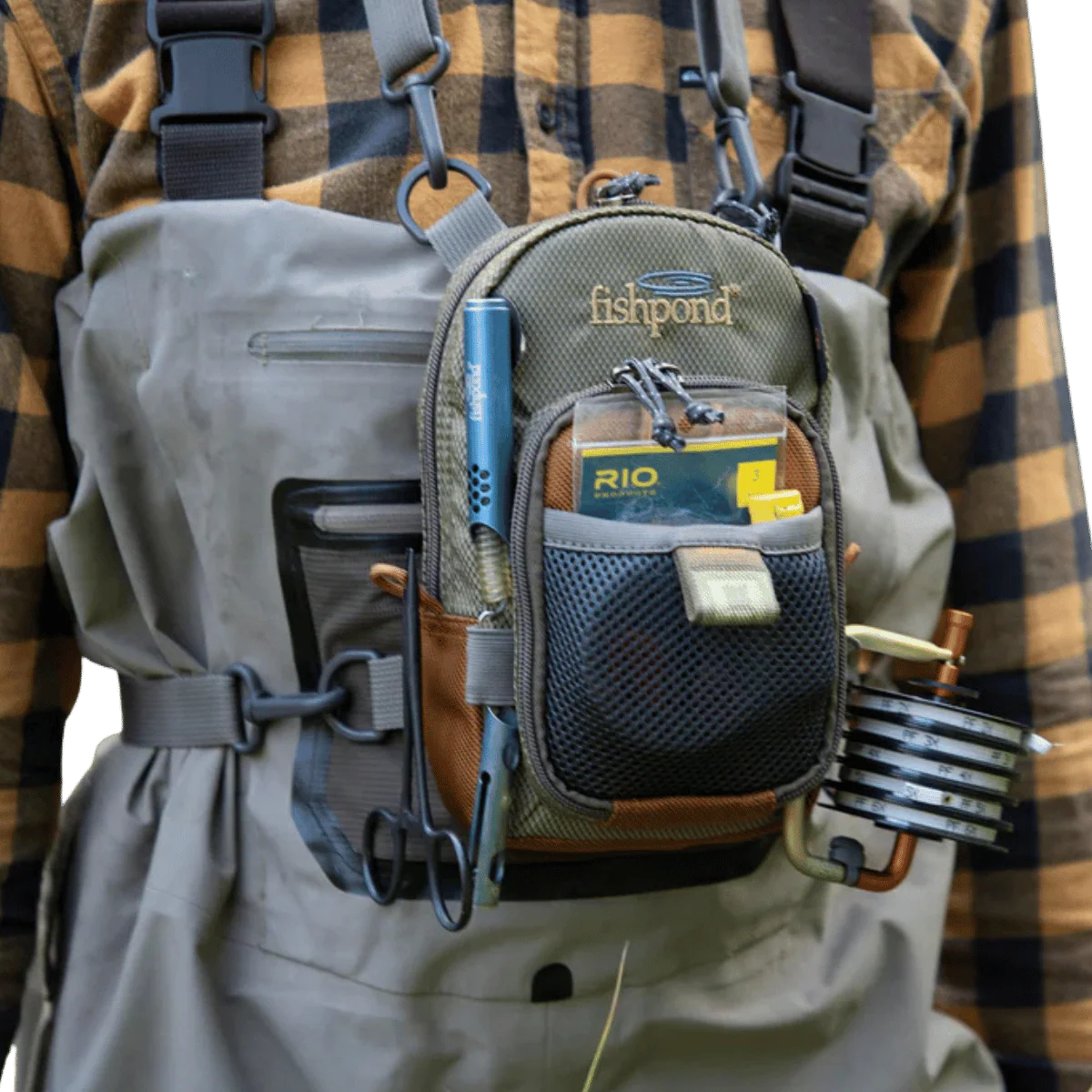 FISHPOND SAN JUAN VERTICAL CHEST PACK - SADDLE BROWN - Image 2
