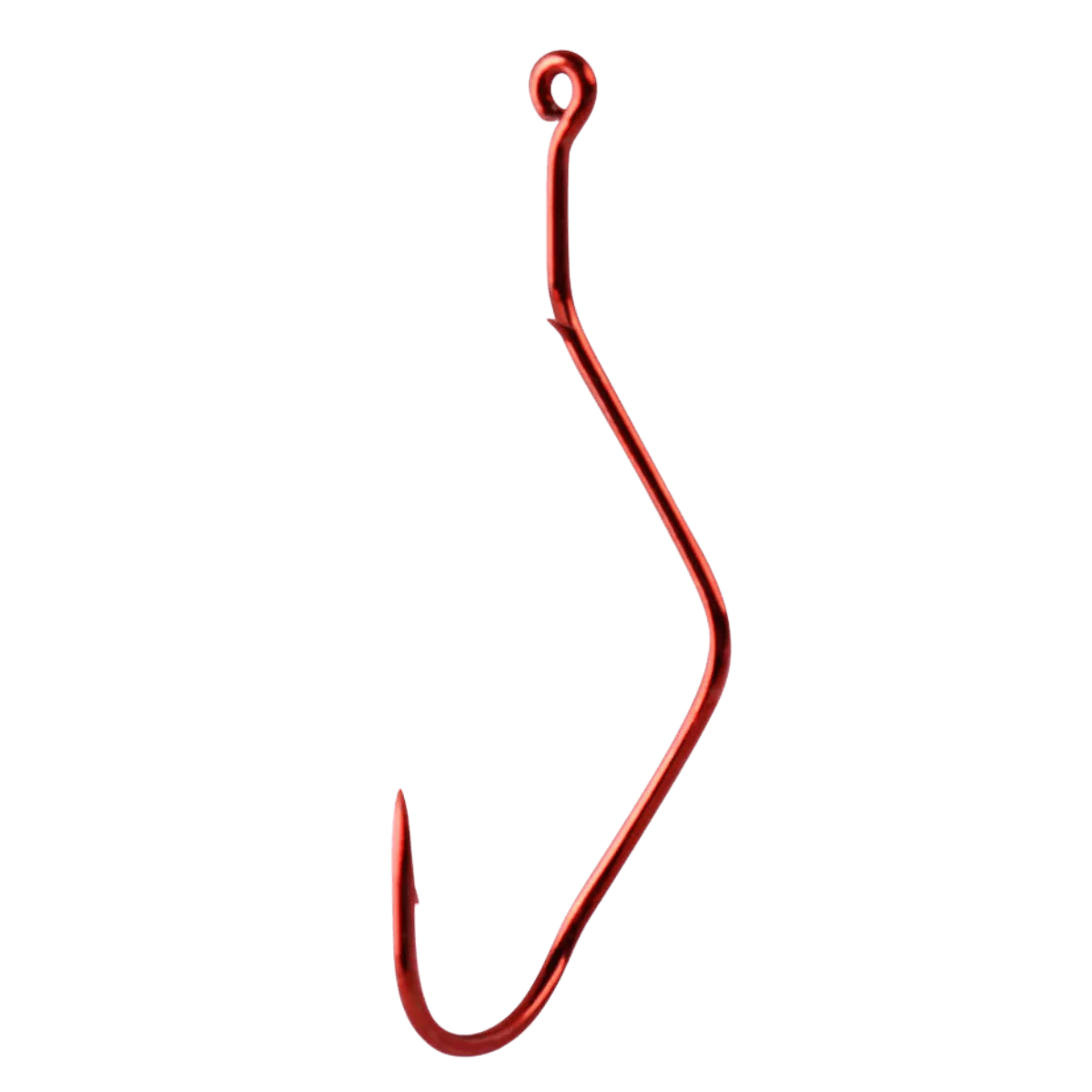 MUSTAD SLOW DEATH ABERDEEN HOOK #2 BENT SHANK - RED