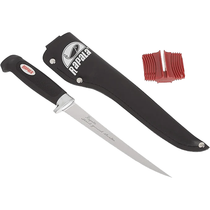 RAPALA SOFT GRIP FILLET KNIFE 7-1/2IN WITH SHARPENER AND SHEATH
