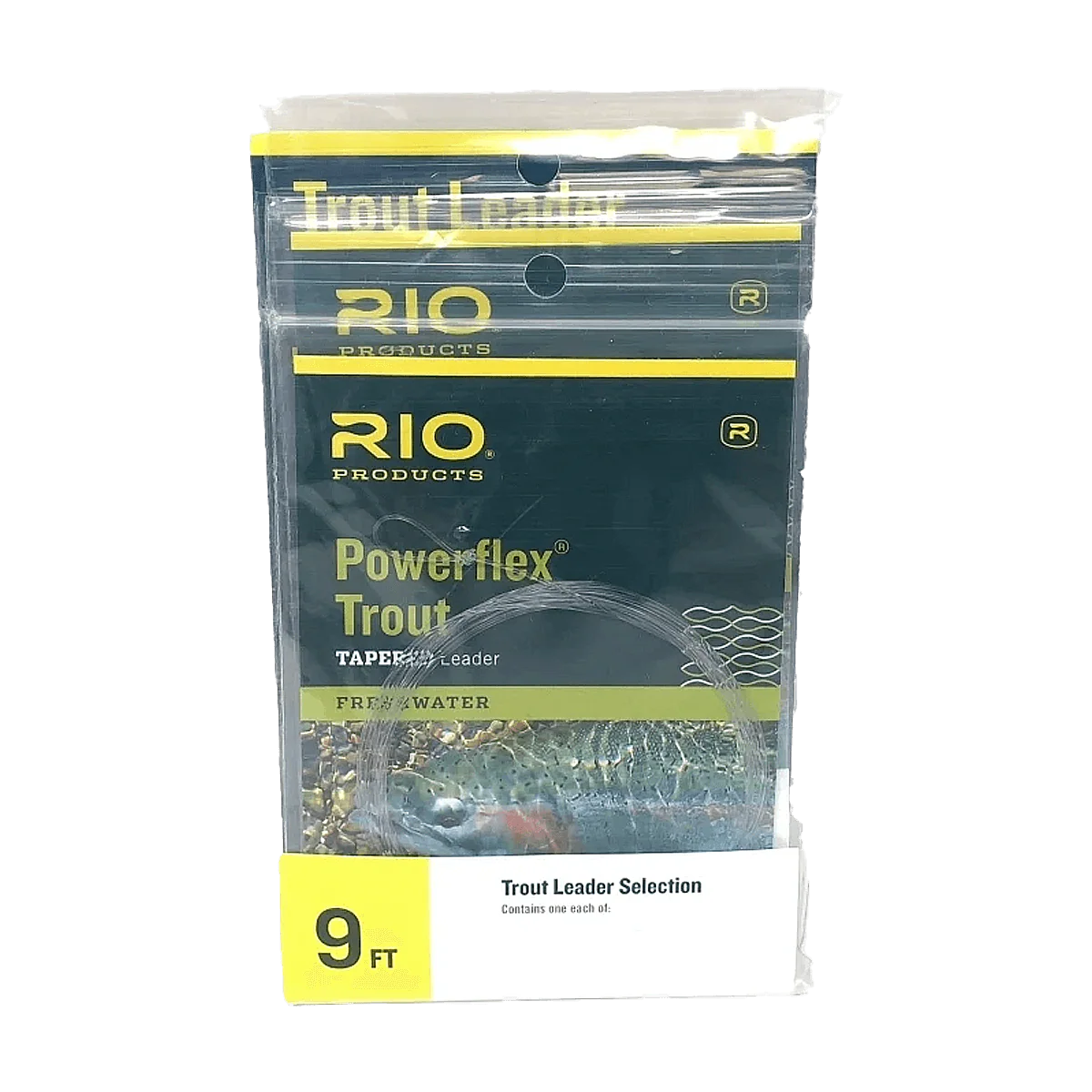 RIO POWERFLEX TROUT TAPERED LEADERS - SINGLE PACK - 9FT 6X
