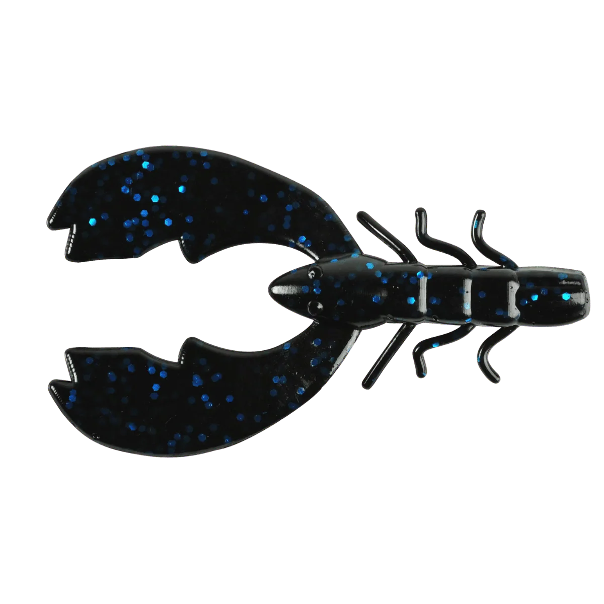 BERKLEY POWERBAIT CHIGGER CRAW FISHING LURE BLACK 4IN W/BLUE FLECK