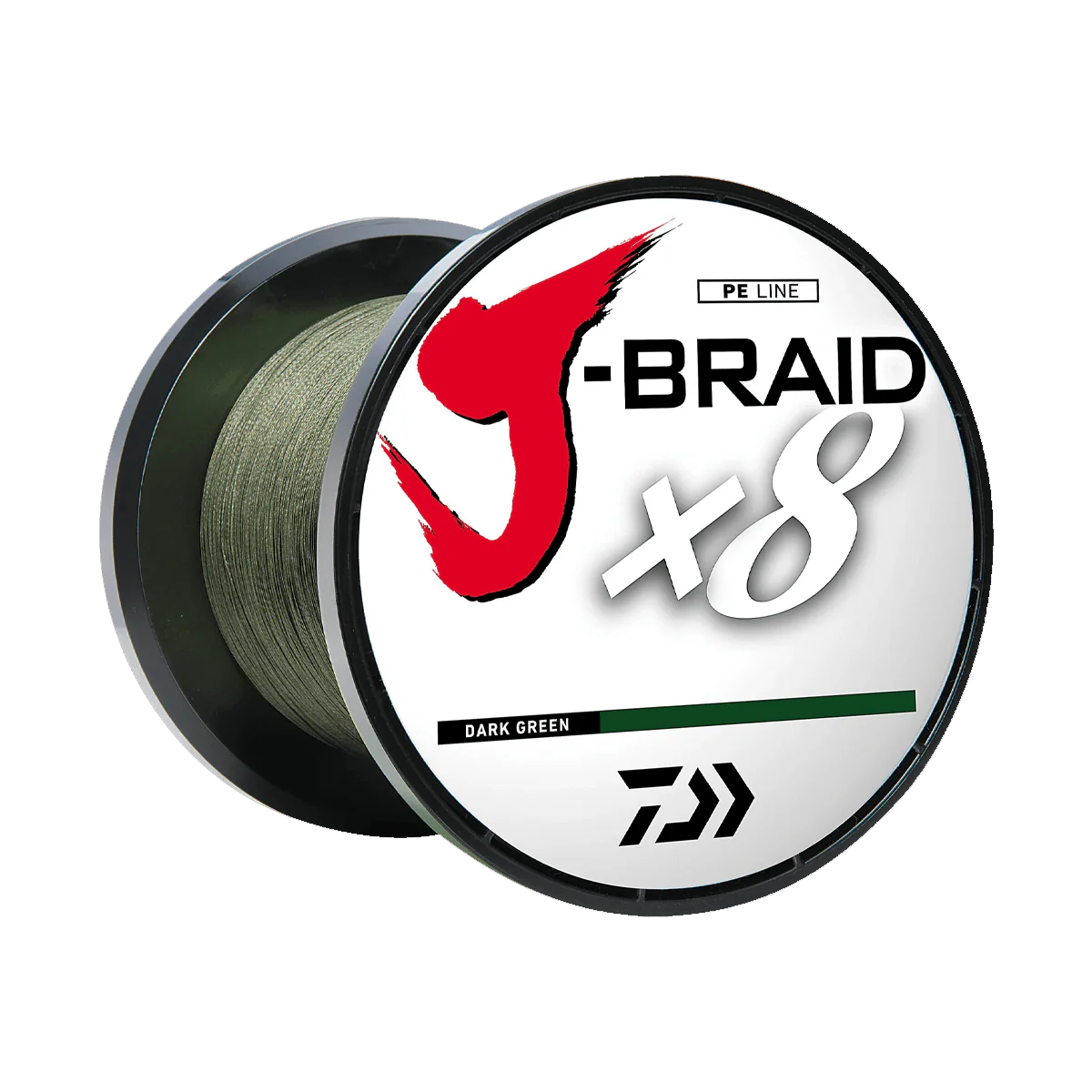 DAIWA J-BRAID X8 150YD BRAIDED LINE - DARK GREEN - LB TEST 40